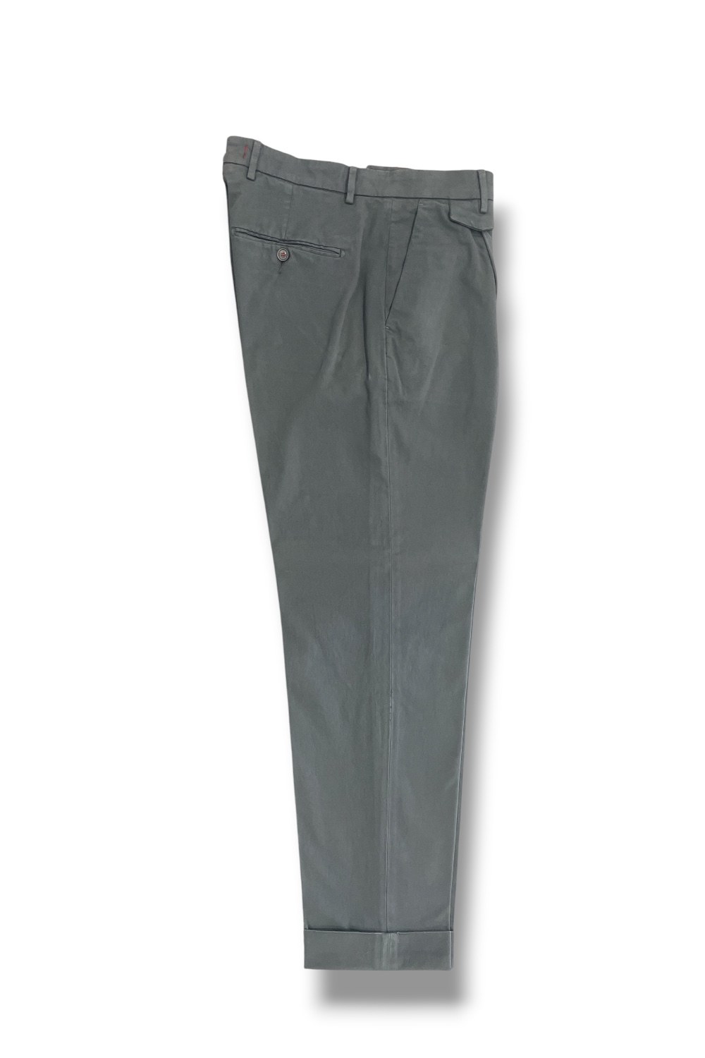 Pantalone tasca america con pinces in cotone rasatello Comfort fit color grigio scuro - immagine 3