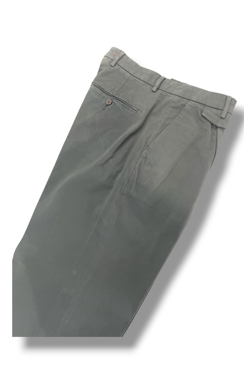 Pantalone tasca america con pinces in cotone rasatello Comfort fit color grigio scuro - immagine 4