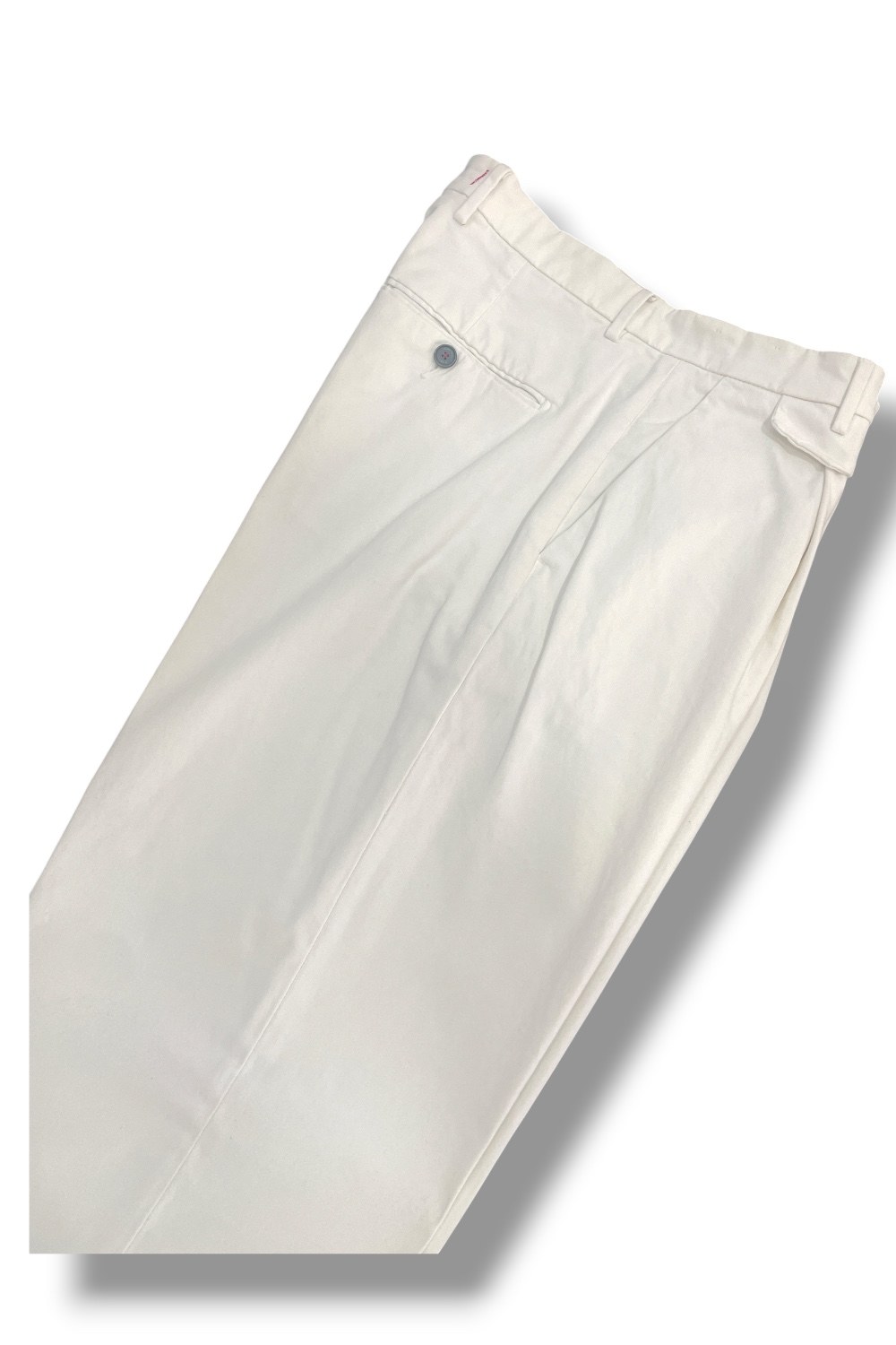 Pantalone tasca america con pinces in cotone rasatello Comfort fit color panna - immagine 4