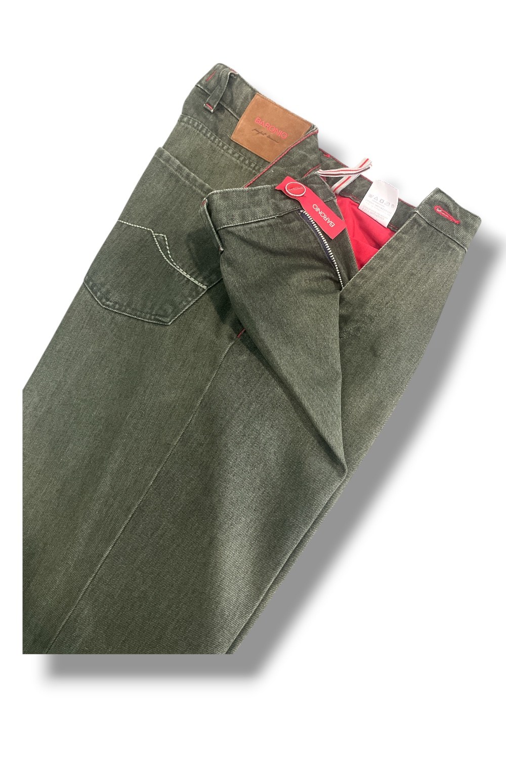 Pantalone cinque tasche in velluto, regolar fit Regular fit color verde militare - immagine 3
